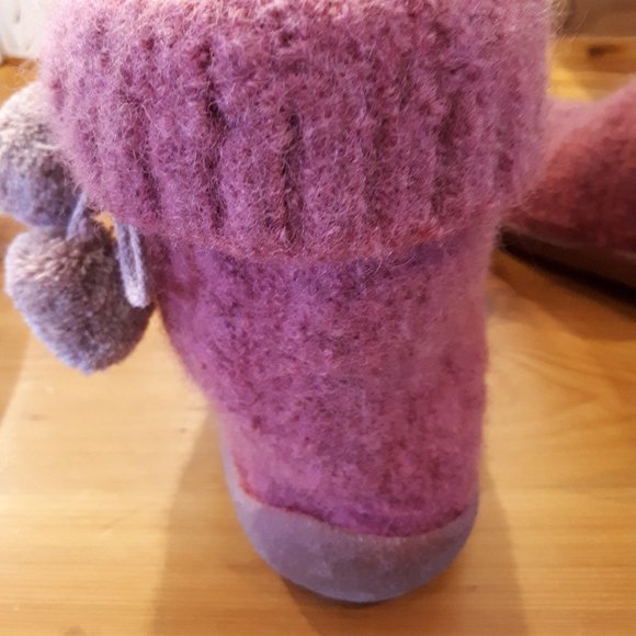 100% Wool Slipper Boots - Size 6 - Pink - Picture 3 of 4